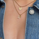 Initial and Birthstone necklace Gold filled