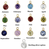 Initial and Birthstone necklace Gold filled