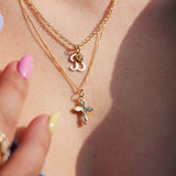 Initial and Birthstone necklace Gold filled